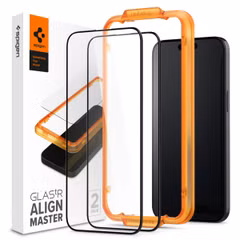 Spigen AlignMaster Full Screenprotector 2 Pack Apple iPhone 15 - Zwart