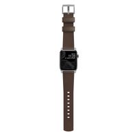 Nomad Modern Band van leder Apple Watch Series 1 t/m 9 / SE (38/40/41 mm) | Series 10 / 11 (42 mm) - Brown / Silver