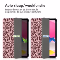 imoshion Design Trifold Bookcase Apple iPad 11 (2025) 11 inch A16 / iPad 10 (2022) 10.9 inch - Bloom Love Blush