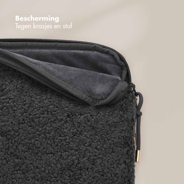 Selencia Teddy Laptop hoes 15-16 inch - Laptopsleeve - Black