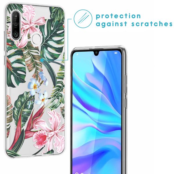 imoshion Design hoesje Huawei P30 Lite - Jungle - Groen / Roze