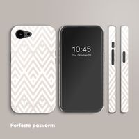 Selencia Vivid Backcover met MagSafe Apple iPhone 16e - Beige Zigzag