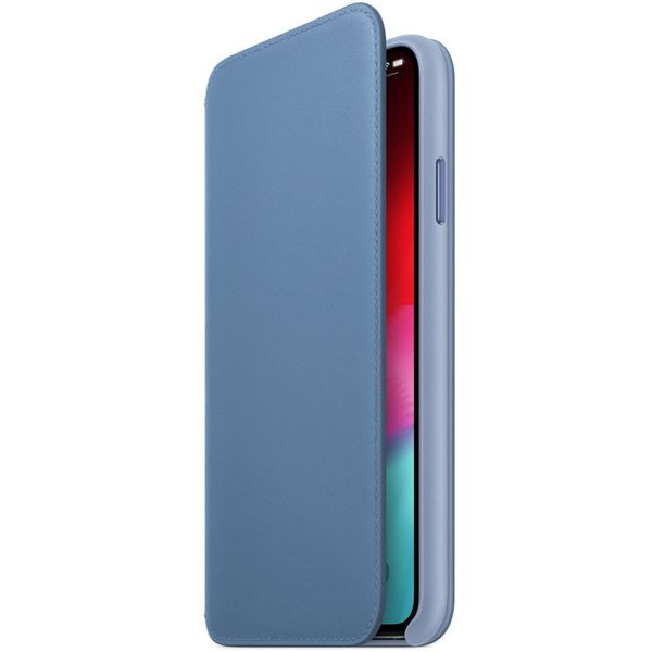 Apple Leather Folio Bookcase iPhone Xs Max - Cornflower