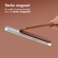 Accezz Leren Wallet met standaard - Geschikt voor MagSafe en Qi2 - Sienna Brown