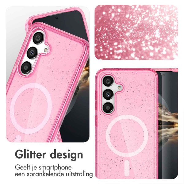 imoshion Sparkle Backcover met MagSafe Samsung Galaxy S25 - Glitter Roze