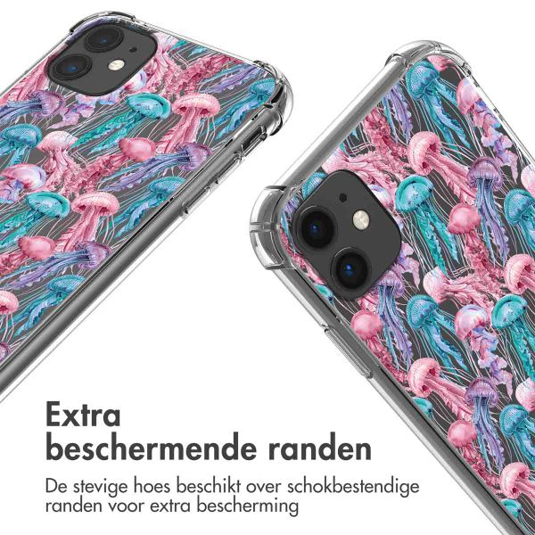imoshion Design hoesje met koord Apple iPhone 11 - Jellyfish Watercolor