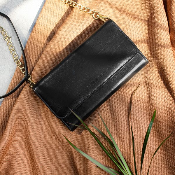 Selencia Eny Uitneembare Vegan Lederen Clutch iPhone Xr - Zwart