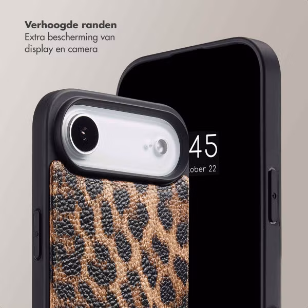 Selencia Nova Telefoonhoes met Koord en Pashouder Apple iPhone Air - Leopard