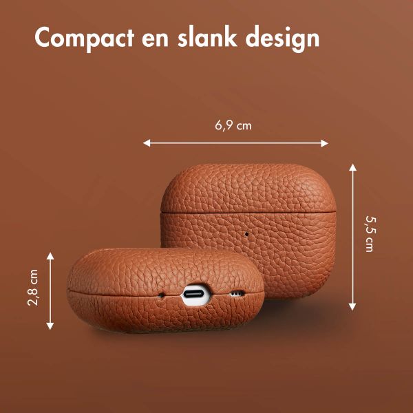 Accezz Echt Leren Case AirPods Pro 2 - Cognac