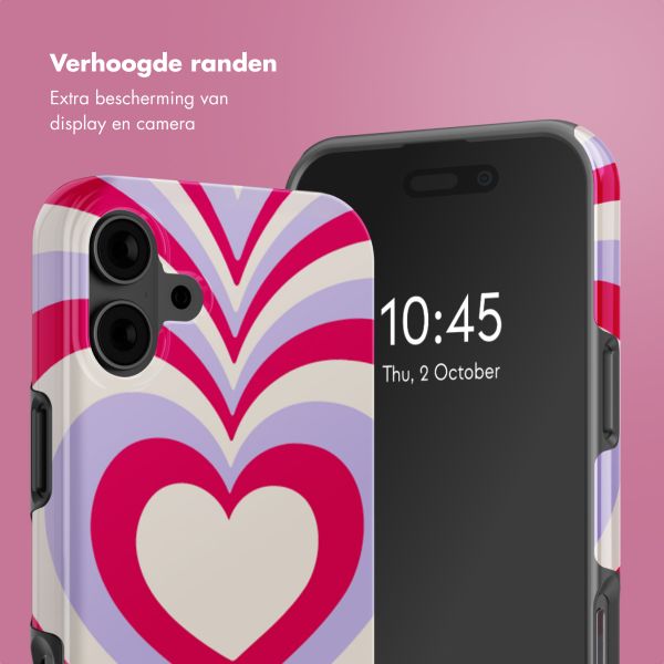 Selencia Vivid Backcover met MagSafe Apple iPhone 16 - Double Hearts Rubine Red Lilac
