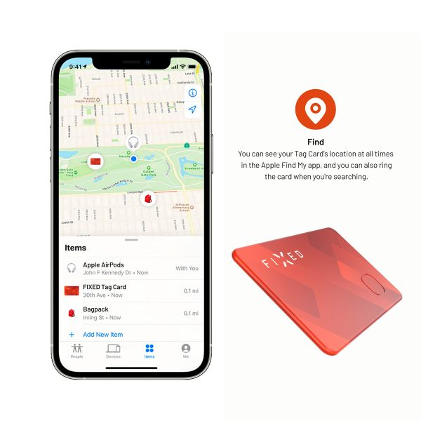 Fixed Tag Card - Bluetooth Tracker voor iOS - Oranje