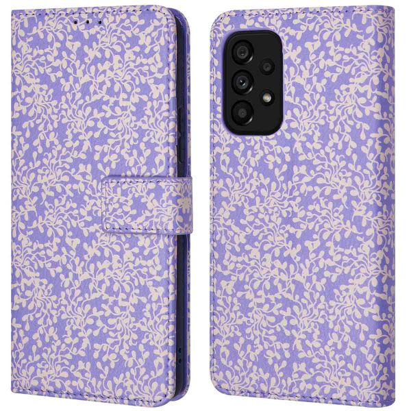 imoshion Design Bookcase Samsung Galaxy A53 - Purple White Flowers