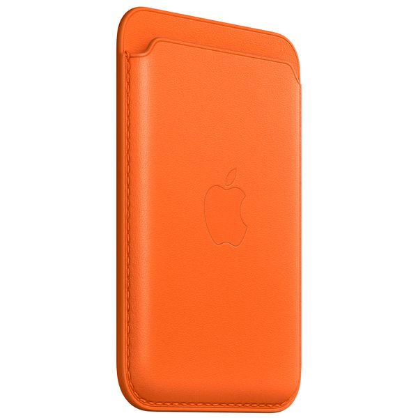 Apple Leather Wallet MagSafe (Apple Wallet 2nd Generation) - with Built-in AirTag Feature - Orange