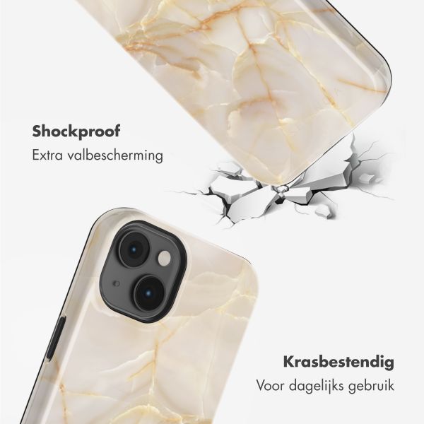 Selencia Vivid Tough Backcover met MagSafe iPhone 14 - Golden Beige Marble