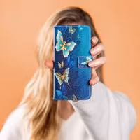 imoshion Design Softcase Bookcase Samsung Galaxy S21 Plus - Blue Butterfly