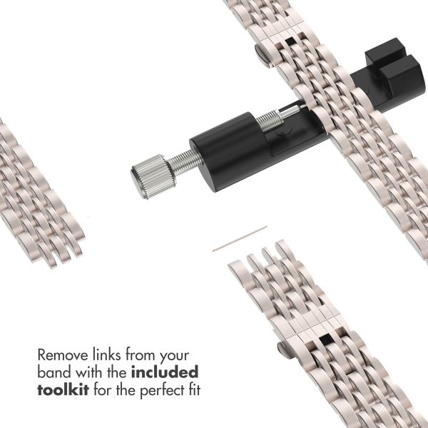 Selencia Slim Steel Jubilee Inspired Link Band Apple Watch | 38/40/41/42 mm - Starlight