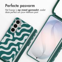 imoshion Siliconen design hoesje met koord Samsung Galaxy S26 - Petrol Green Groovy