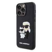 Karl Lagerfeld Karl & Choupette 3D Rubber Hardcase Backcover Apple iPhone 15 Pro Max - Zwart