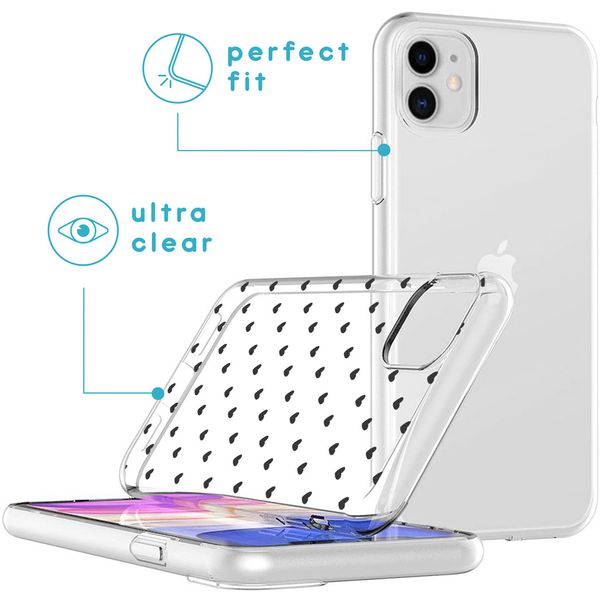 imoshion Design hoesje iPhone 11 - Hearts All Over Black