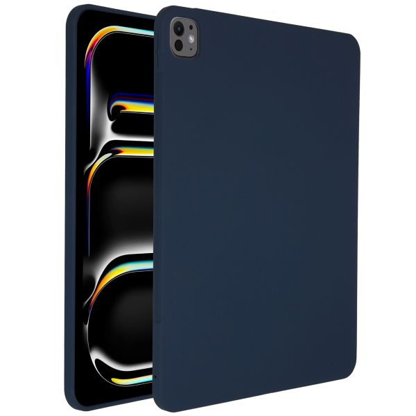 Accezz Liquid Silicone Backcover met penhouder iPad Pro 13 (2024) M4 - Donkerblauw