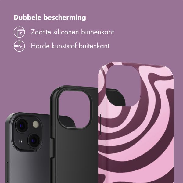 Selencia Vivid Backcover Apple iPhone 13 - Wavy Swirl Pink Plum