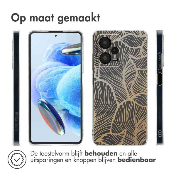 imoshion Design hoesje Xiaomi Redmi Note 12 Pro (5G) - Golden Leaves Transparant