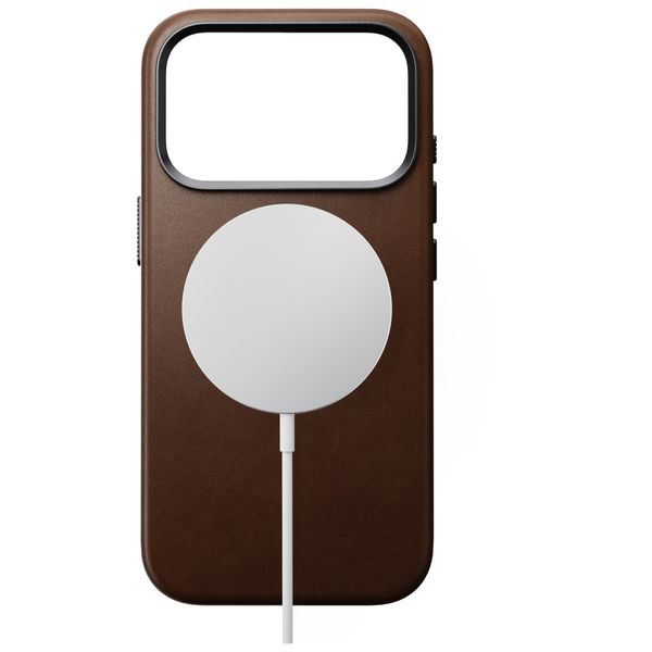 Nomad Traditional Leather Backcover met MagSafe Apple iPhone 18 Pro / 17 Pro - Brown