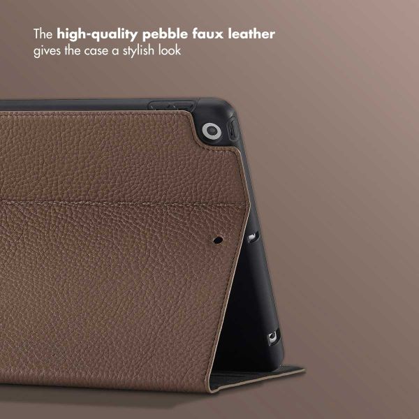 Selencia Riva Bookcase Apple iPad 9 (2021) 10.2 inch / iPad 8 (2020) 10.2 inch / iPad 7 (2019) 10.2 inch - Mocha Brown