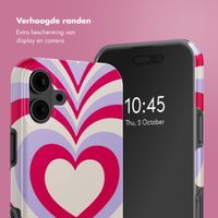 Selencia Vivid Tough Backcover met MagSafe iPhone 16 - Double Hearts Rubine Red Lilac