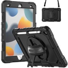 Accezz Rugged Backcover met schouderstrap Apple iPad 9 (2021) 10.2 inch / iPad 8 (2020) 10.2 inch / iPad 7 (2019) 10.2 inch - Zwart