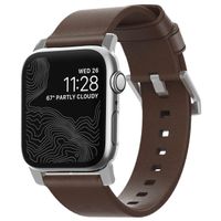 Nomad Modern Band van leder Apple Watch Series 1 t/m 9 / SE (38/40/41 mm) | Series 10 (42 mm) - Bruin/Zilver