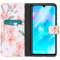 imoshion Design Softcase Bookcase Huawei P30 Lite - Bloem - Roze