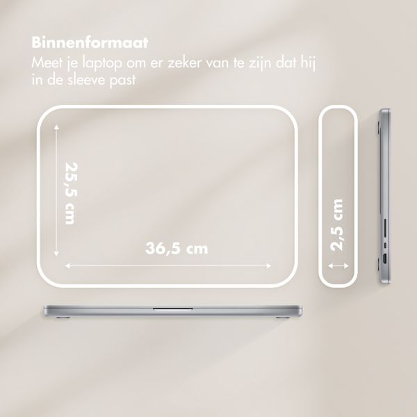 Selencia Teddy Laptop hoes 15-16 inch - Laptopsleeve - Black