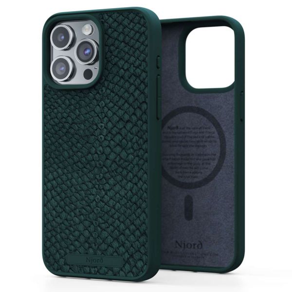 Njorð Collections Salmon Leather MagSafe Case iPhone 15 Pro Max - Green