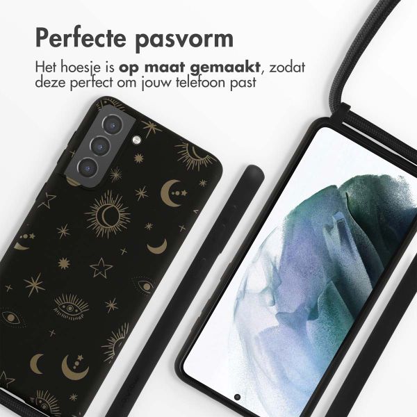 imoshion Siliconen design hoesje met koord Samsung Galaxy S21 Plus - Sky Black