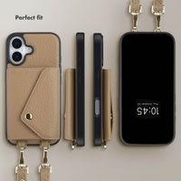 Selencia Sera Phone Case with Cord and Envelope Card Holder Apple iPhone 17 - Taupe