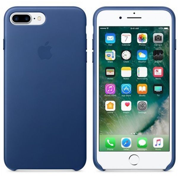 Apple Leather Backcover iPhone 8 Plus / 7 Plus - Sapphire