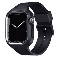 Uniq Monos 2-in-1 Apple Watch bandje met Hybrid Case Apple Watch 4 t/m 9 / SE (44/45 mm) - Midnight Black