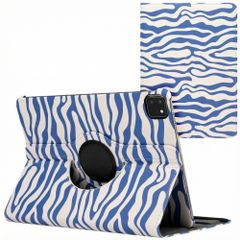 imoshion 360° Draaibare Design Bookcase Apple iPad Pro 11 (2022 / 2021 / 2020 / 2018) - White Blue Stripes