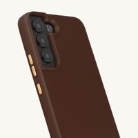 Selencia Rivièra MagSafe Backcover met afneembare haakjes Samsung Galaxy S22 - Choco Brown