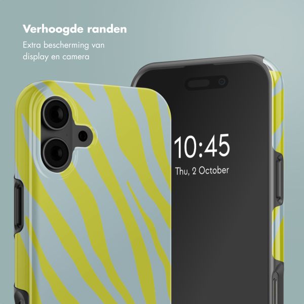 Selencia Vivid Tough Backcover met MagSafe iPhone 16 - Zebra Winter Sky Titanium Yellow