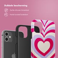 Selencia Vivid Tough Backcover iPhone 11 - Double Hearts Rubine Red Lilac