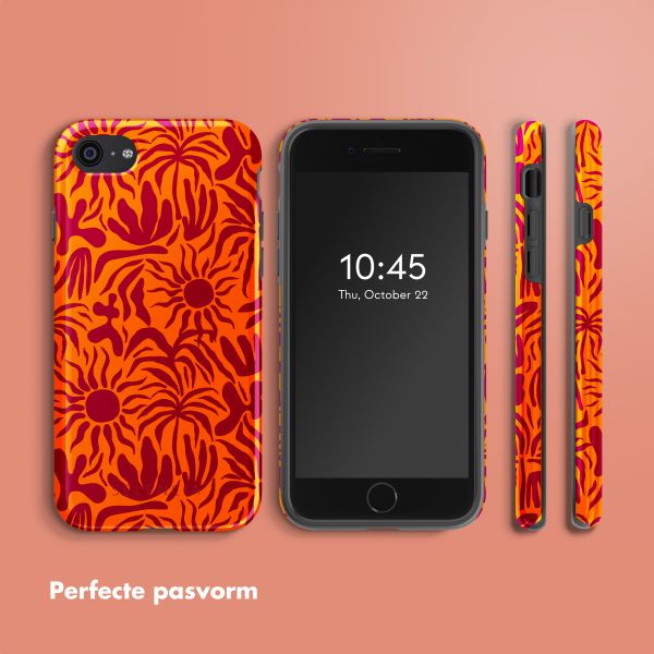 Selencia Vivid Tough Backcover iPhone SE (2022 / 2020) / 8 / 7 - Tropical Vibes Apricot