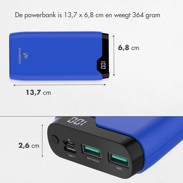 imoshion Powerbank - 20.000 mAh - Quick Charge en Power Delivery - Cobalt Blue