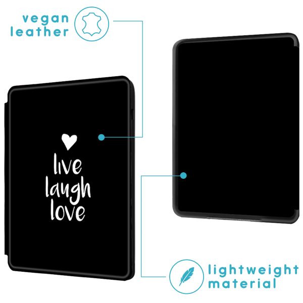 imoshion Design Slim Hard Case Sleepcover Amazon Kindle (2024) / Amazon Kindle (2022) 11th gen - Live Laugh Love