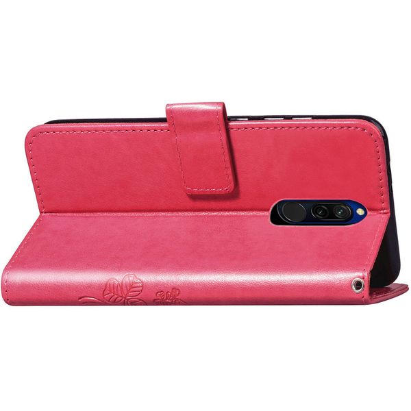 Klavertje Bloemen Bookcase Xiaomi Redmi 8 - Fuchsia