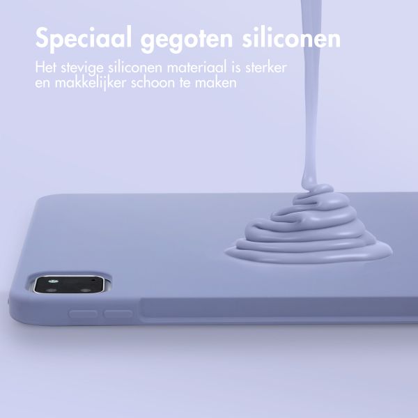 Accezz Liquid Silicone Backcover met penhouder Apple iPad Pro 11 (2022 / 2021 / 2020 / 2018) - Lila