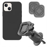 Accezz EasyLock telefoonhouder auto - inclusief hoesje Apple iPhone 13 - Ventilatierooster - 360 graden draaibaar - Zwart