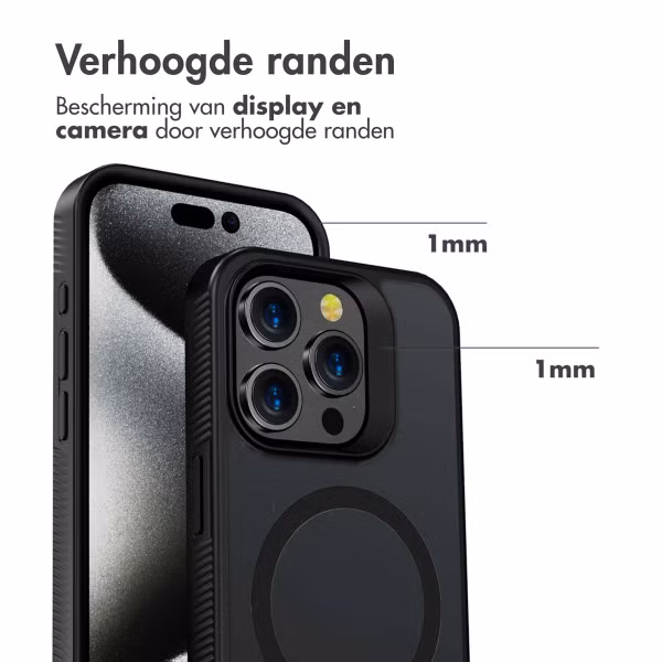 Accezz Rugged Frosted MagSafe Backcover Apple iPhone 15 Pro Max - Zwart