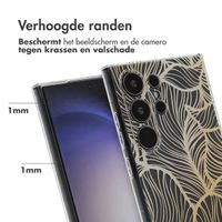 imoshion Design hoesje Samsung Galaxy S24 Ultra - Golden Leaves Transparant